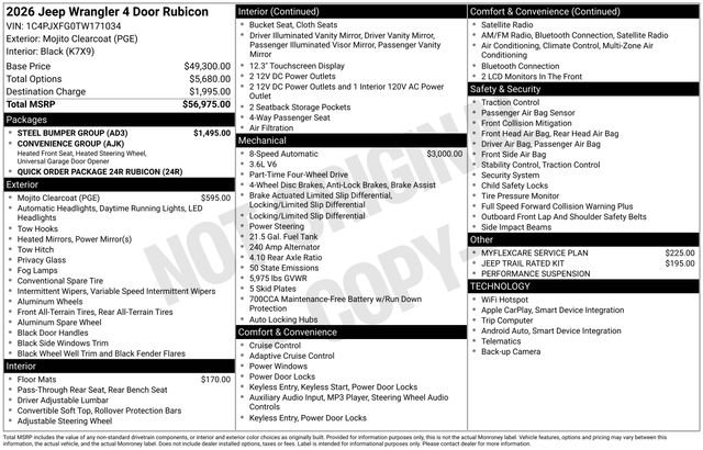 New 2026 Mojito Clear-Coat Exterior Paint Jeep Rubicon image 29