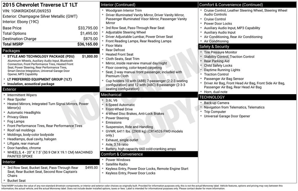 Used 2015 Gold Chevrolet LT image 6