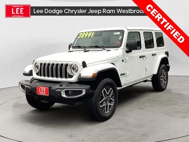 Certified Used 2025 Bright White Clearcoat Jeep Sahara image 1