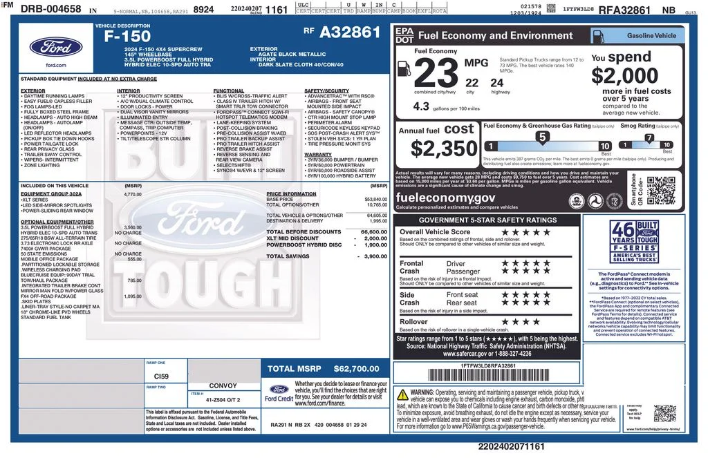 Certified Used 2024 Agate Black Metallic Ford XLT image 12