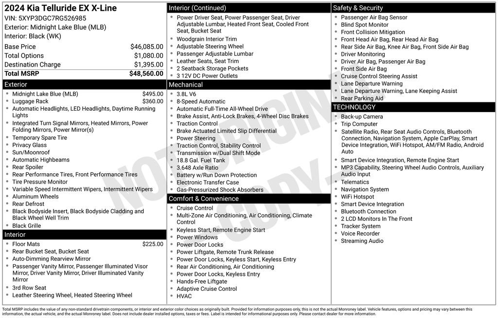 Used 2024 Black Kia EX X-Line image 33