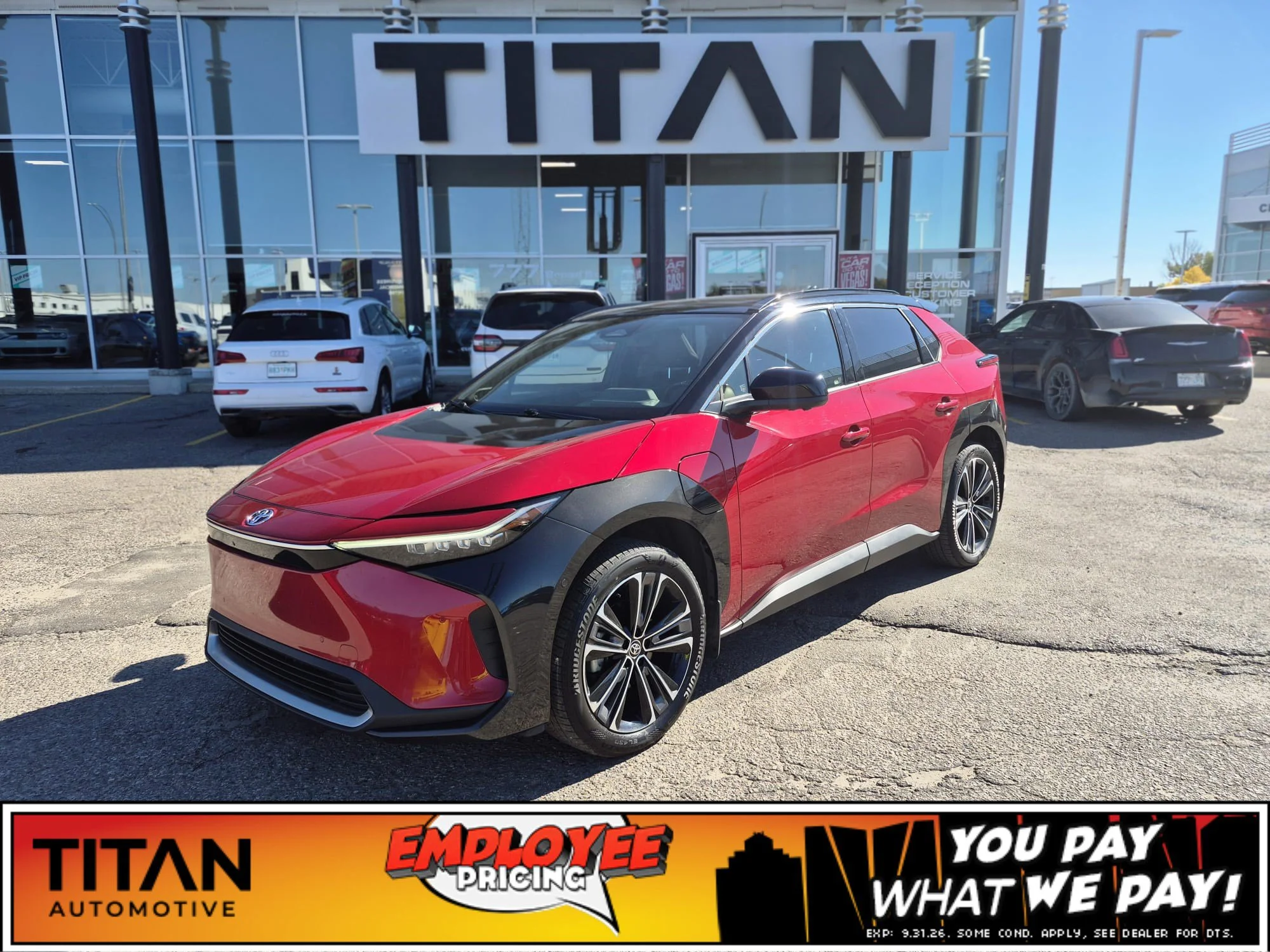 Used 2023 Supersonic Red w/Black Roof Toyota XLE AWD*Full EV | Cooled Leather | Dual Sunroof | Htd Wheel | Remote Climate | Adaptive Cruise | JBL image 1