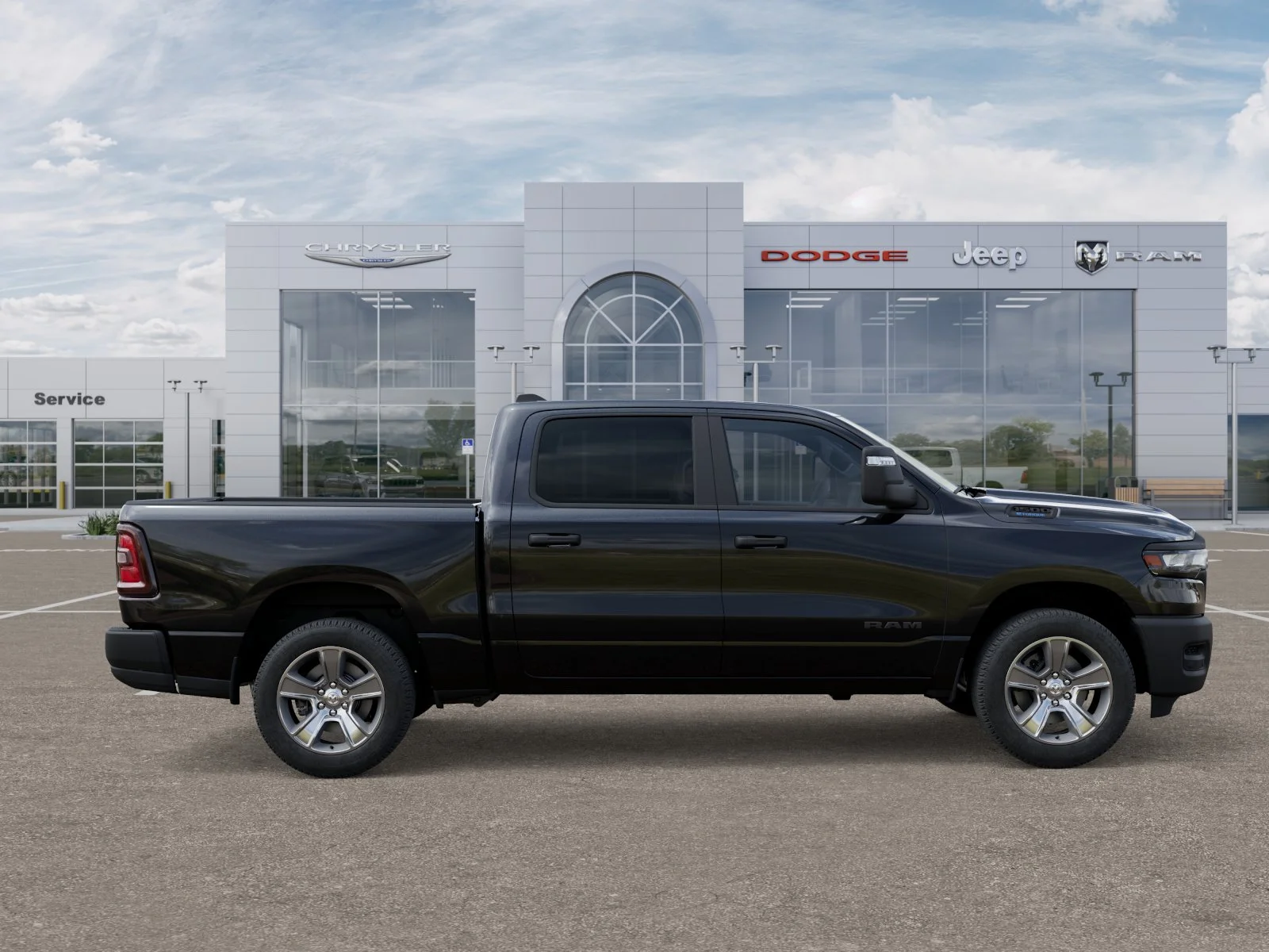New 2025 Diamond Black Crystal Pearl-Coat Exterior Paint RAM Tradesman image 46