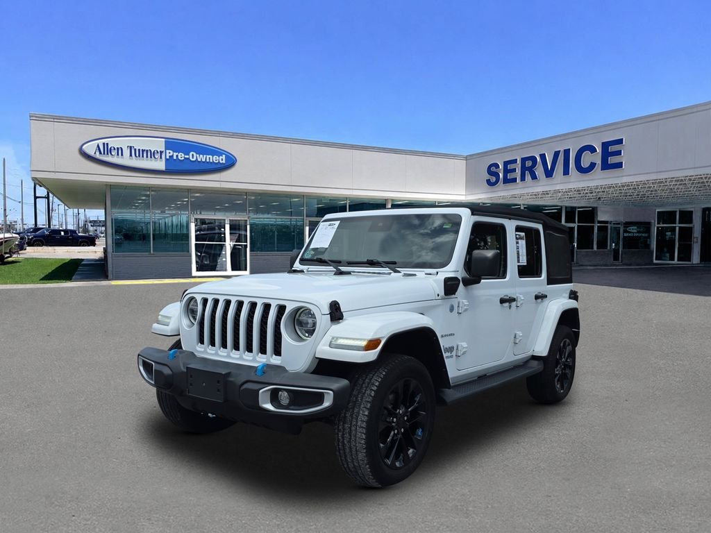 Used 2022 Bright White Clearcoat Jeep Unlimited Sahara 4xe image 4