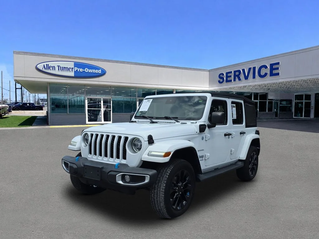 Used 2022 Bright White Clearcoat Jeep Unlimited Sahara 4xe image 4