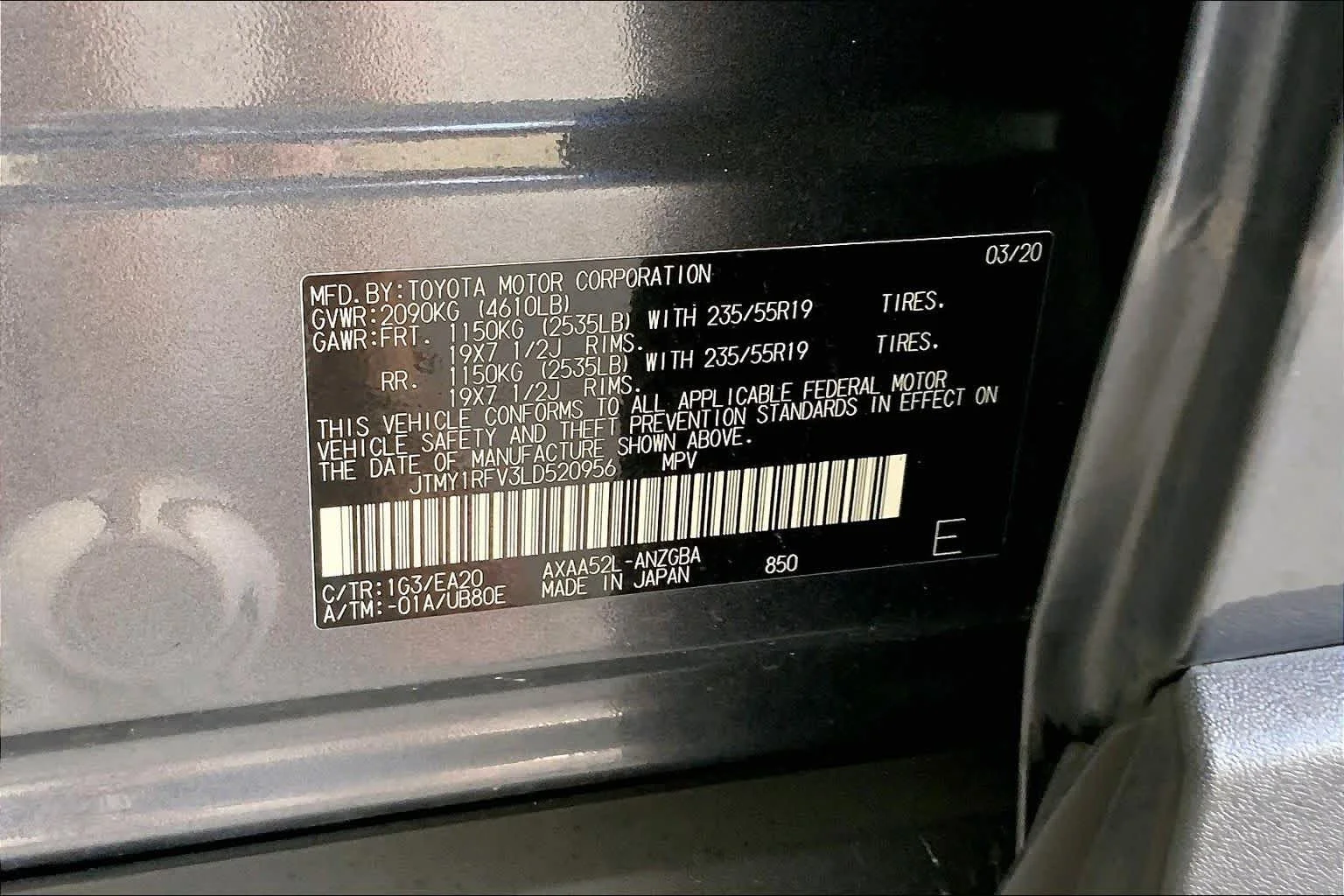 Used 2020 Magnetic Gray Metallic Toyota Limited image 34
