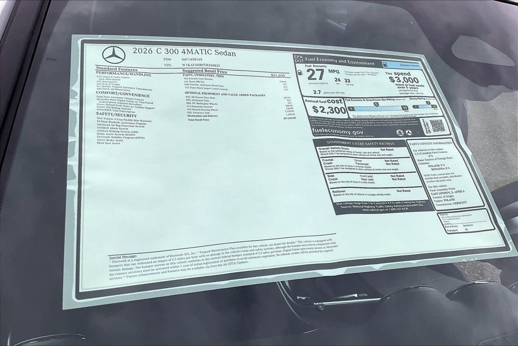 New 2026 Selenite Grey Metallic Mercedes-Benz C 300 image 13