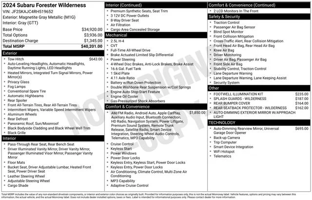Used 2024 Gray Subaru Wilderness image 38