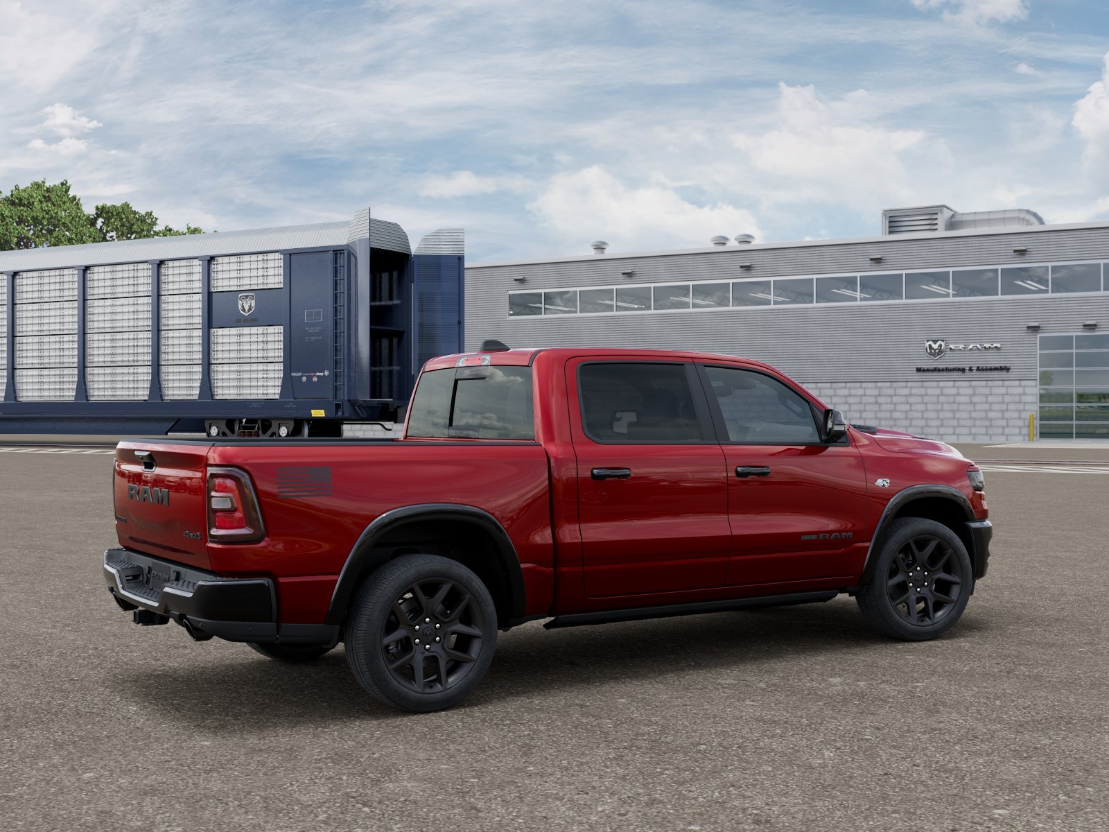 New 2026 Molten Red Pearl-Coat Exterior Paint RAM Laramie America 250 image 2