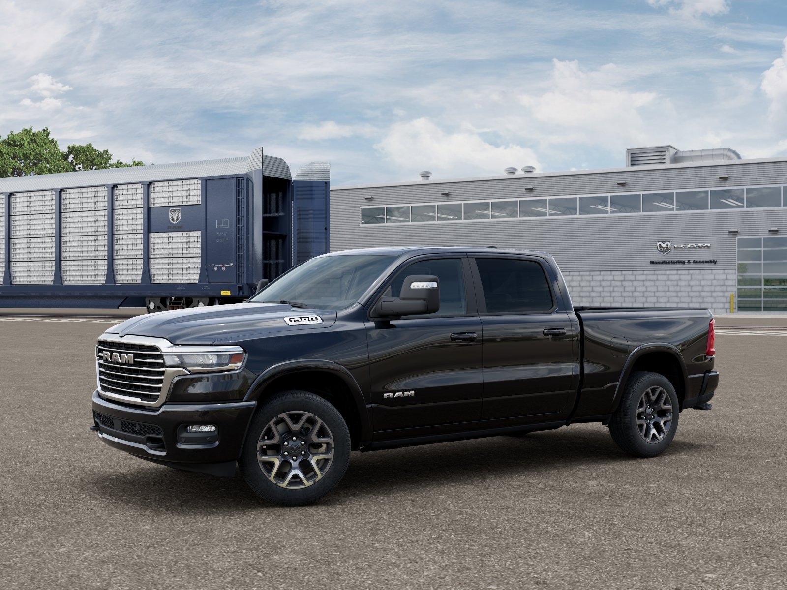 New 2026 Diamond Black Crystal Pearl-Coat Exterior Paint RAM LARAMIE image 3