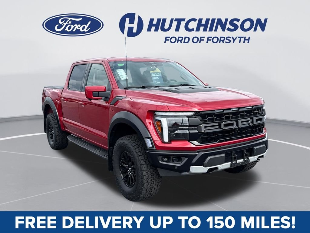Red Metallic 2025 Ford F-150 Raptor SuperCrew 4WD Pickup Truck Four-Wheel Drive