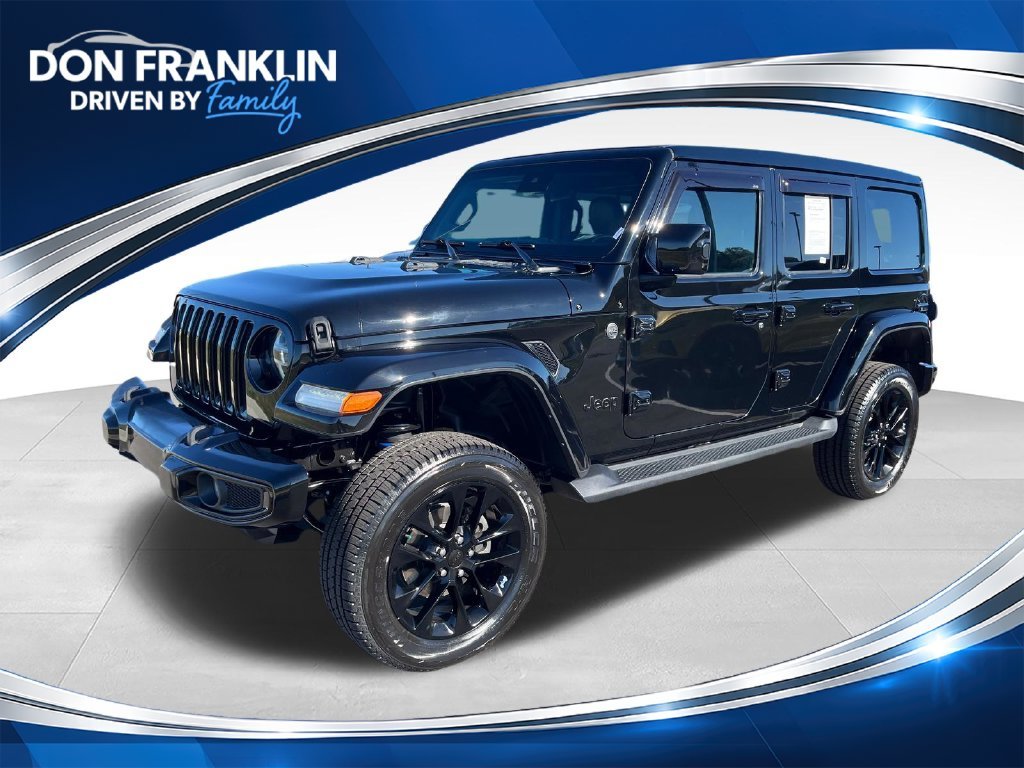 Used 2021 Black Jeep Unlimited Sahara High Altitude image 1
