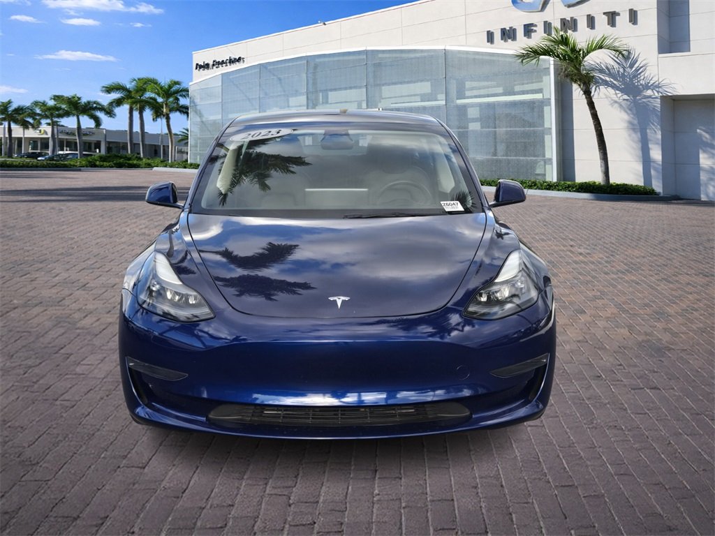 Used 2023 Tesla Model 3 Base with VIN 5YJ3E1EA4PF650421 for sale in Delray Beach, FL
