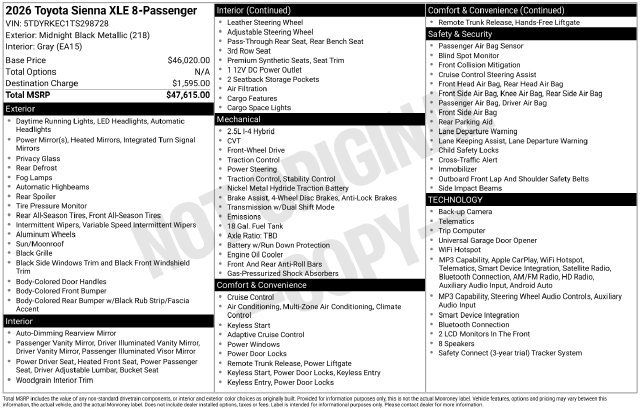 Certified Used 2026 Black Toyota XLE image 36