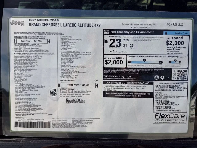 New 2027 Bright White Clear-Coat Paint Jeep Laredo Altitude image 3