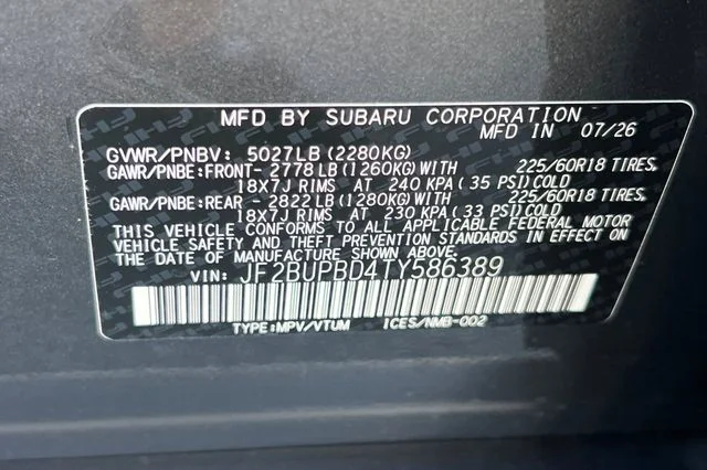 New 2026 MAGNETITE GRAY METALLIC Subaru Premium image 24