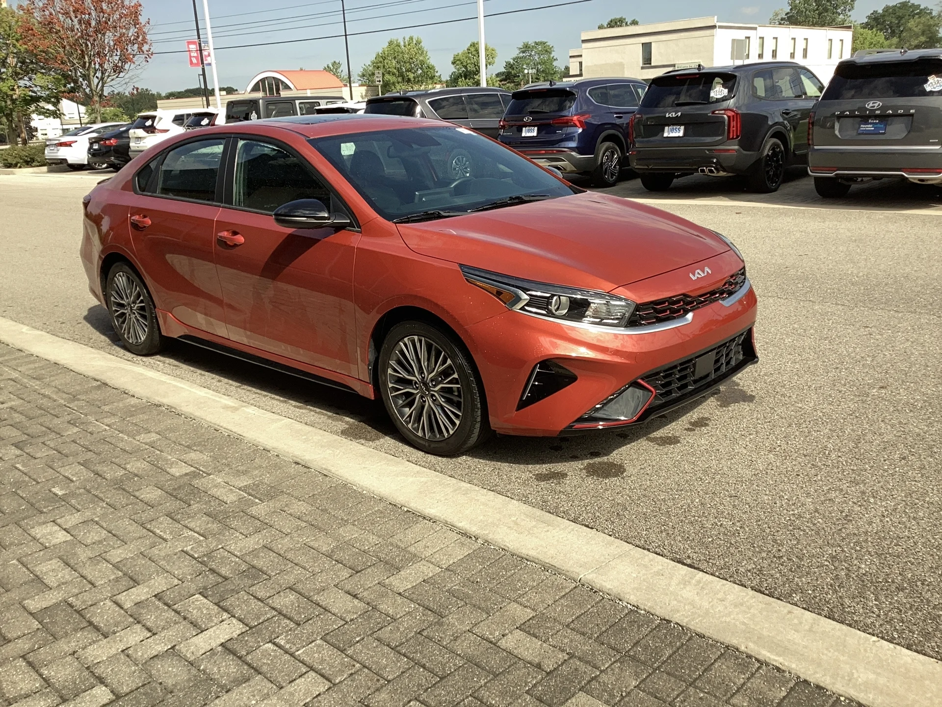 Used 2023 Fire Orange Kia GT-Line image 1