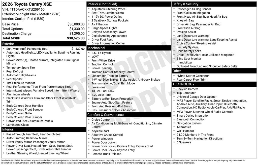 Used 2026 Black Toyota SE image 2