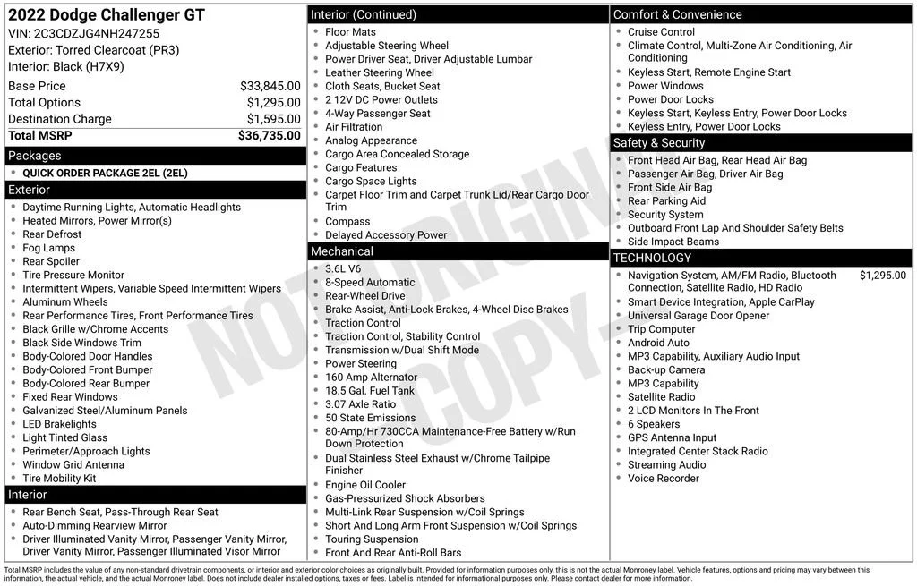 Used 2022 Torred Clearcoat Dodge GT image 5