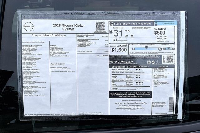 New 2026 Nissan Kicks SV 4D Sport Utility