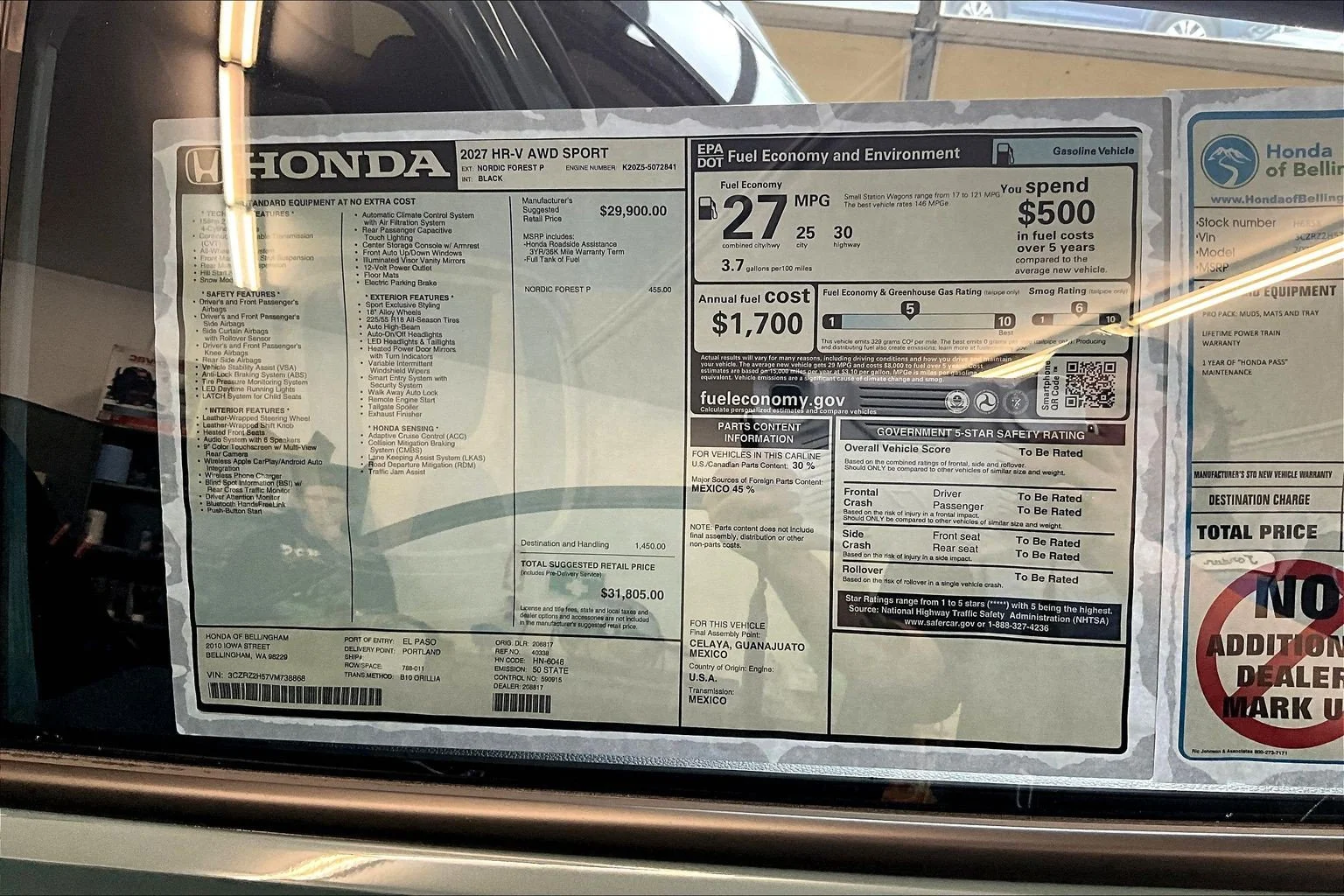New 2027 Nordic Forest Pearl Honda Sport image 12