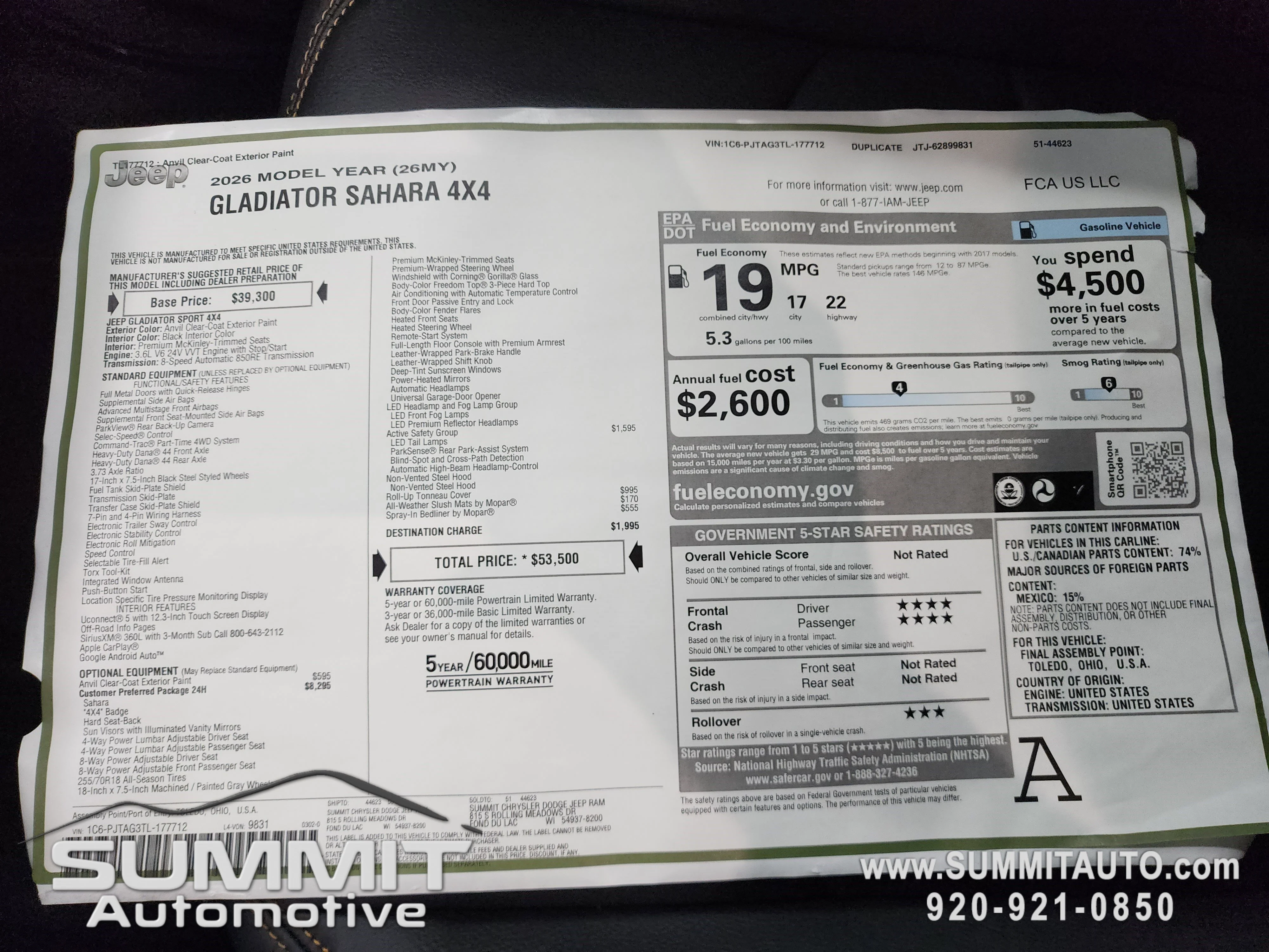 New 2026 Anvil Clear-Coat Exterior Paint Jeep Sahara image 42