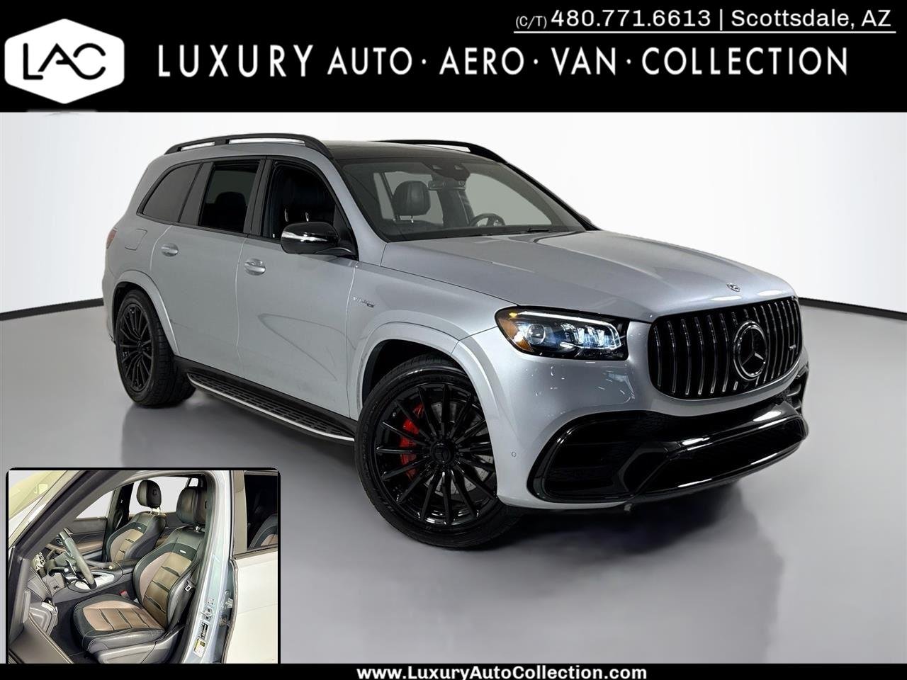 Used 2023 Cirrus Silver Metallic Mercedes-Benz AMG® GLS 63 | AMG® Performance Steering Wheel | Heated/Cooled Seats image 1