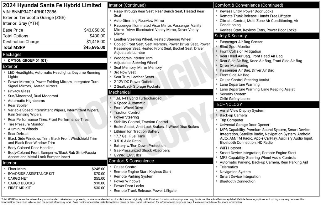Certified Used 2024 Orange Hyundai Limited image 20