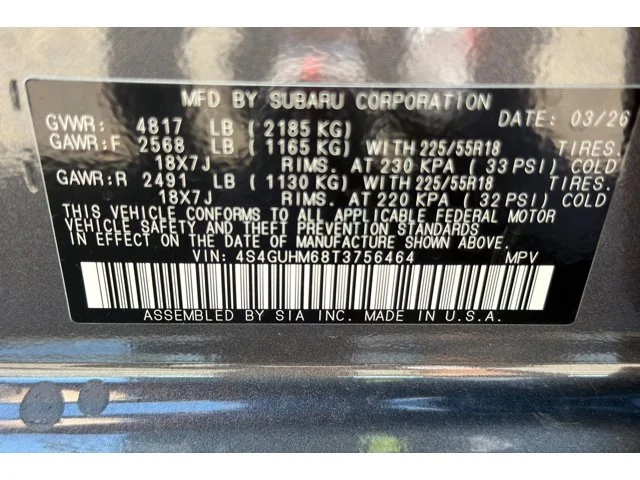 New 2026 MAGNETITE GRAY PEARL Subaru Limited image 52
