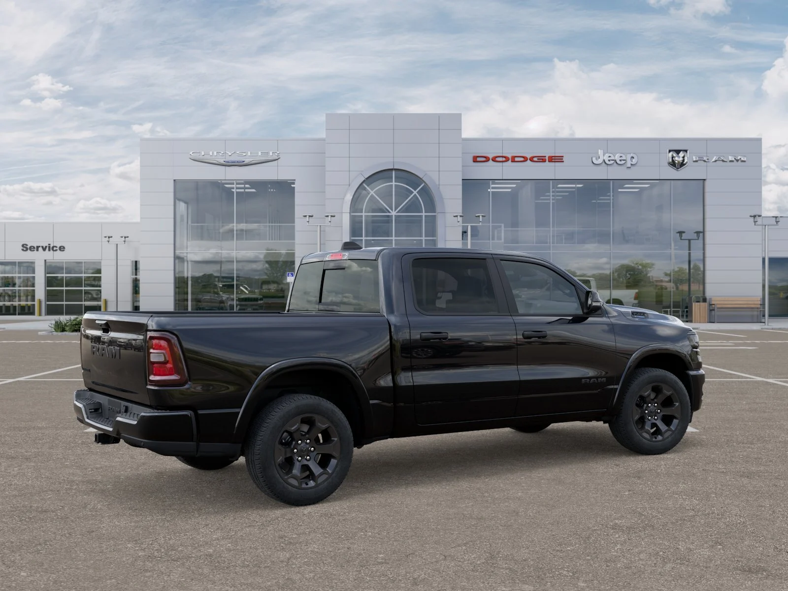 New 2025 Diamond Black Crystal Pearl-Coat Exterior Paint RAM BIG HORN image 4
