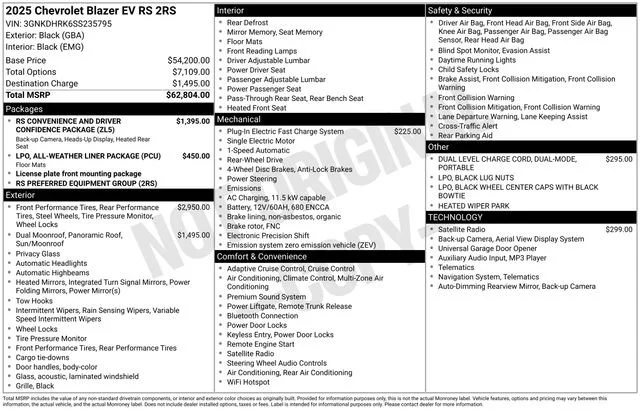 New 2025 Black Chevrolet RS image 4