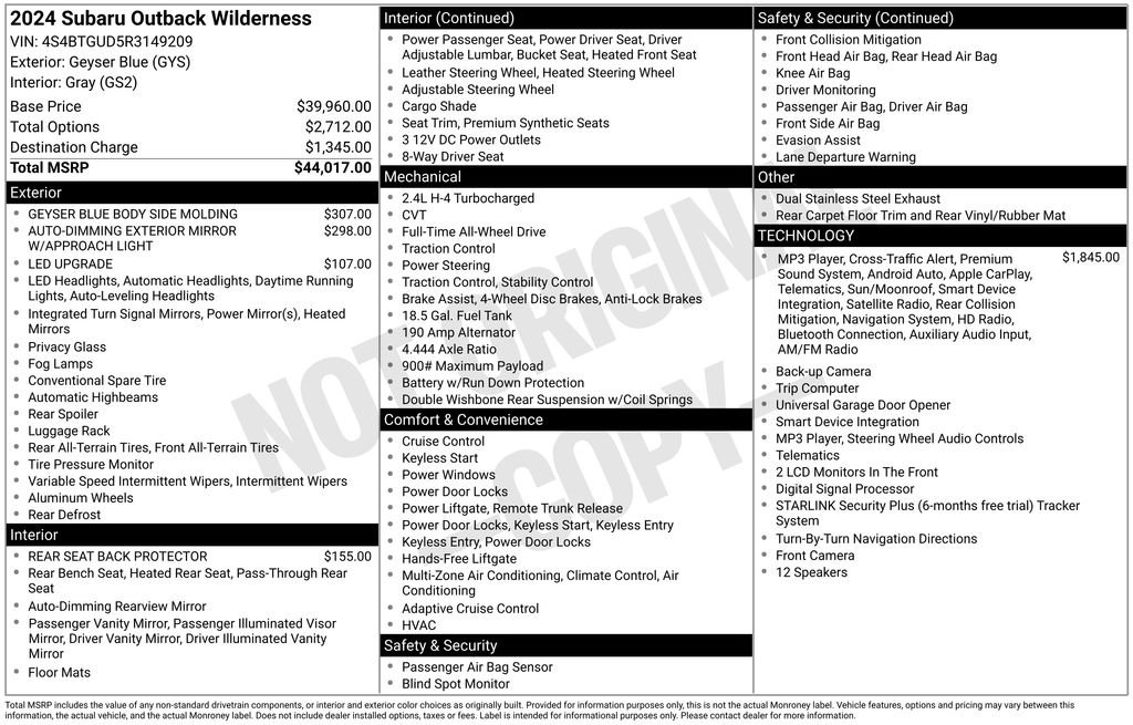 Used 2024 Blue Subaru Wilderness image 4