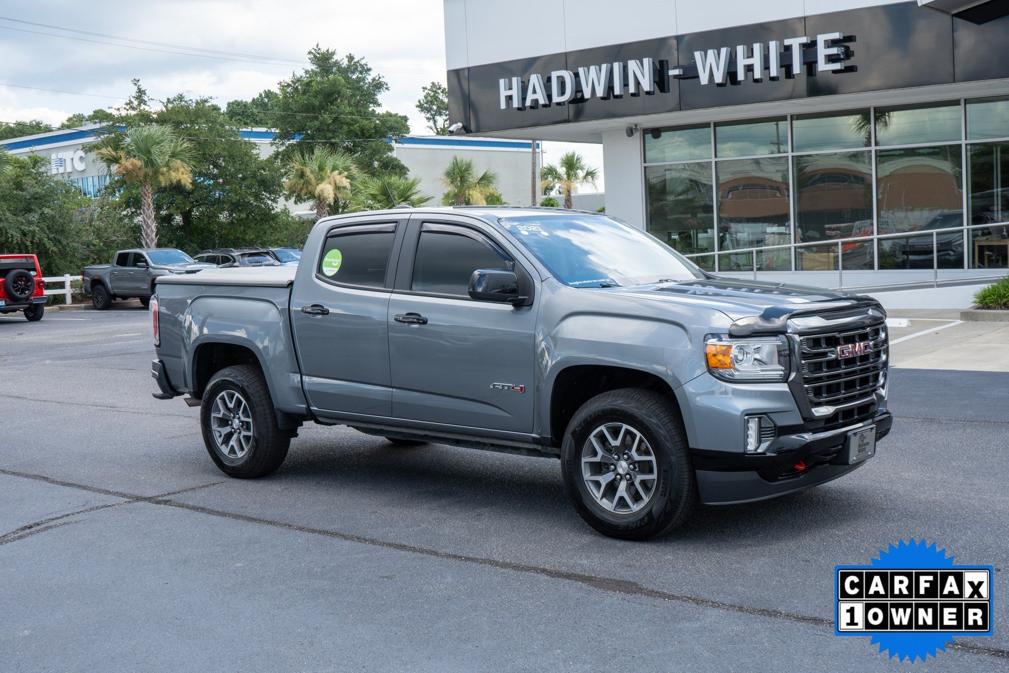 Used 2021 Satin Steel Metallic GMC 4WD AT4 w/Leather image 1