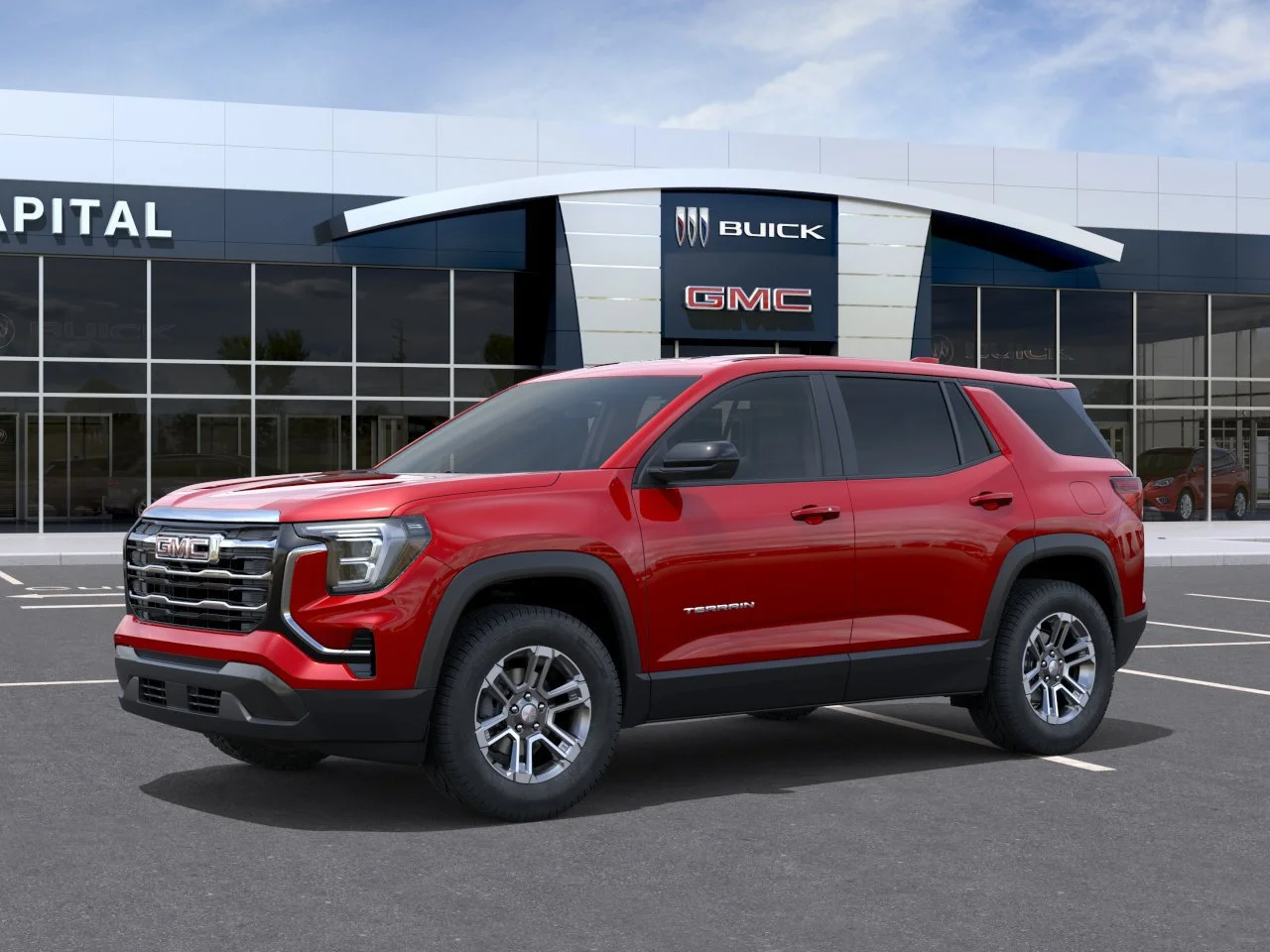 New 2027 Volcanic Red Tintcoat GMC AWD Elevation image 3