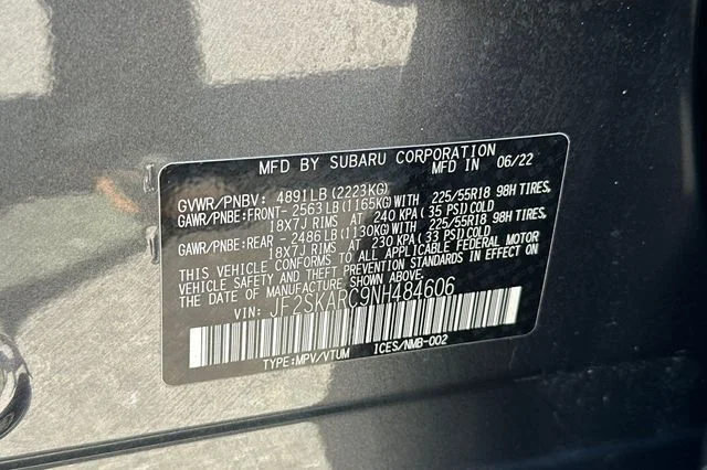 Certified Used 2022 Gray Subaru Touring image 37