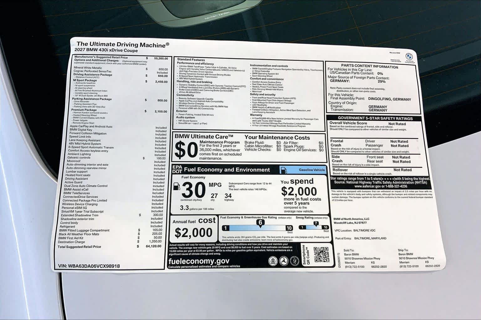 New 2027 Mineral White Metallic BMW 430i xDrive image 22