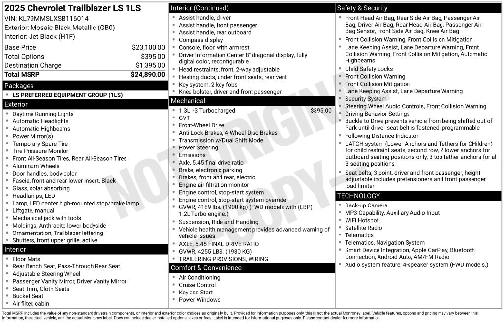 Used 2025 Black Chevrolet LS image 19