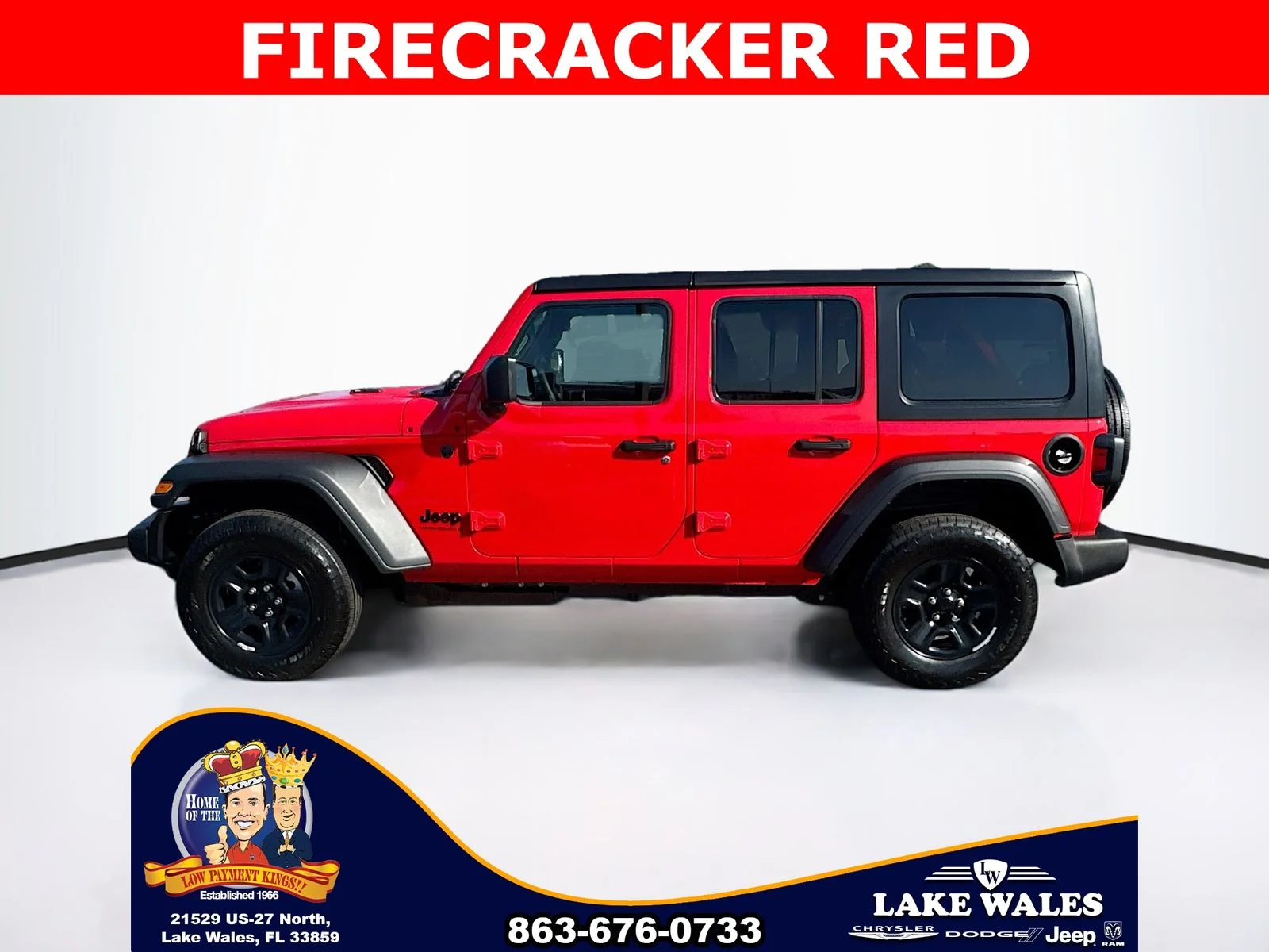 New 2026 Firecracker Red Clear-Coat Exterior Paint Jeep Sport image 3