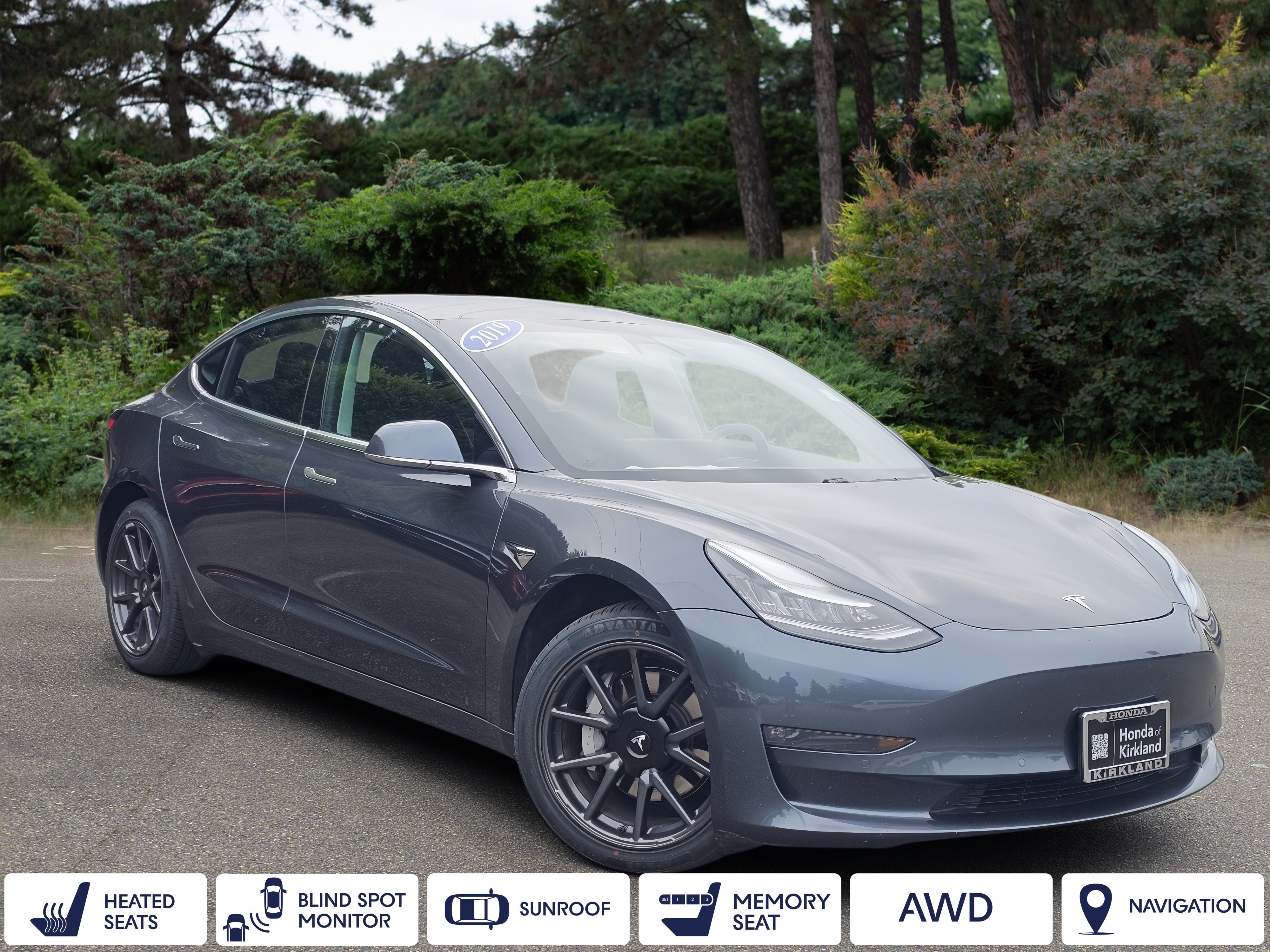 Used 2019 Tesla Model 3 Long Range with VIN 5YJ3E1EB3KF388375 for sale in Kirkland, WA