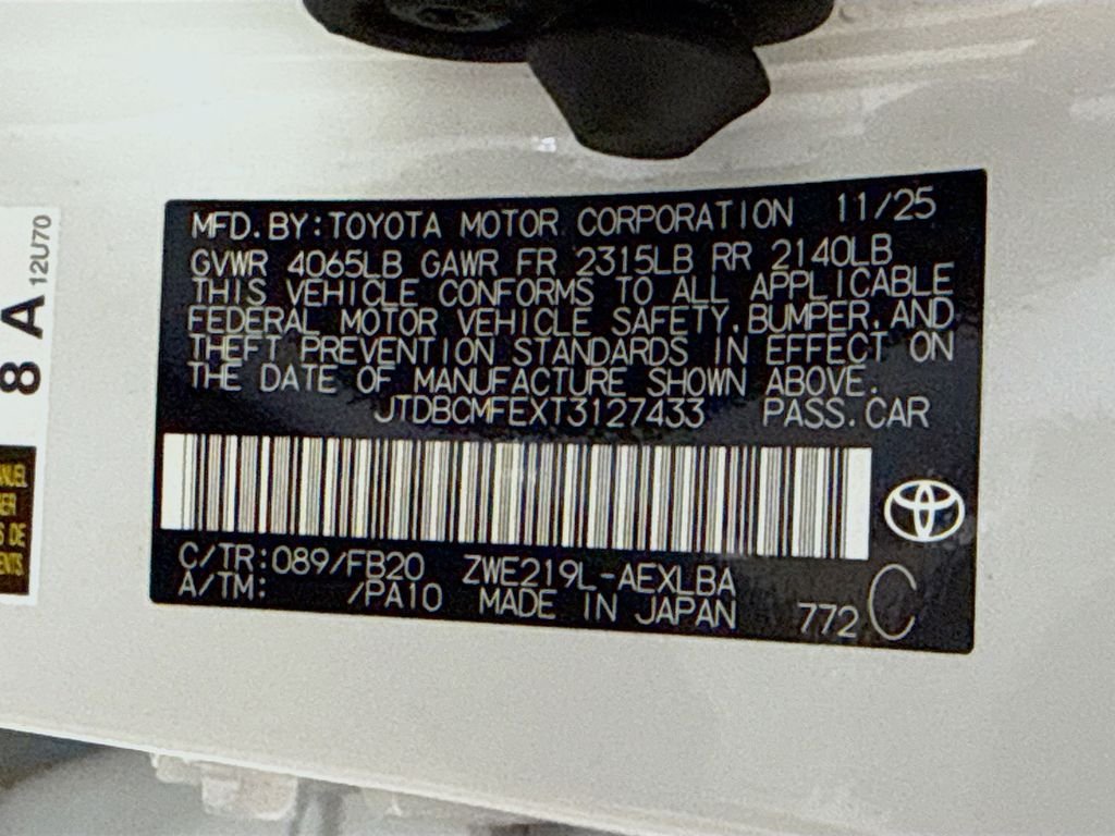 Used 2026 Wind Chill Pearl Toyota Hybrid LE image 28