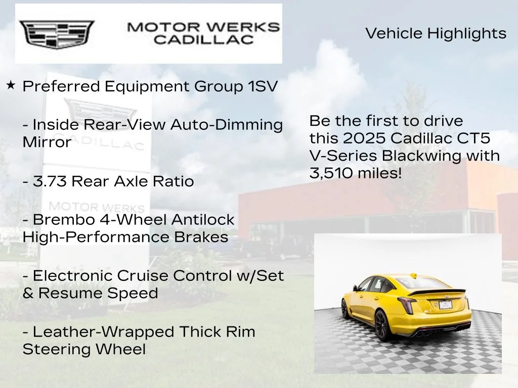 Used 2025 Yellow Cadillac V-Series image 7
