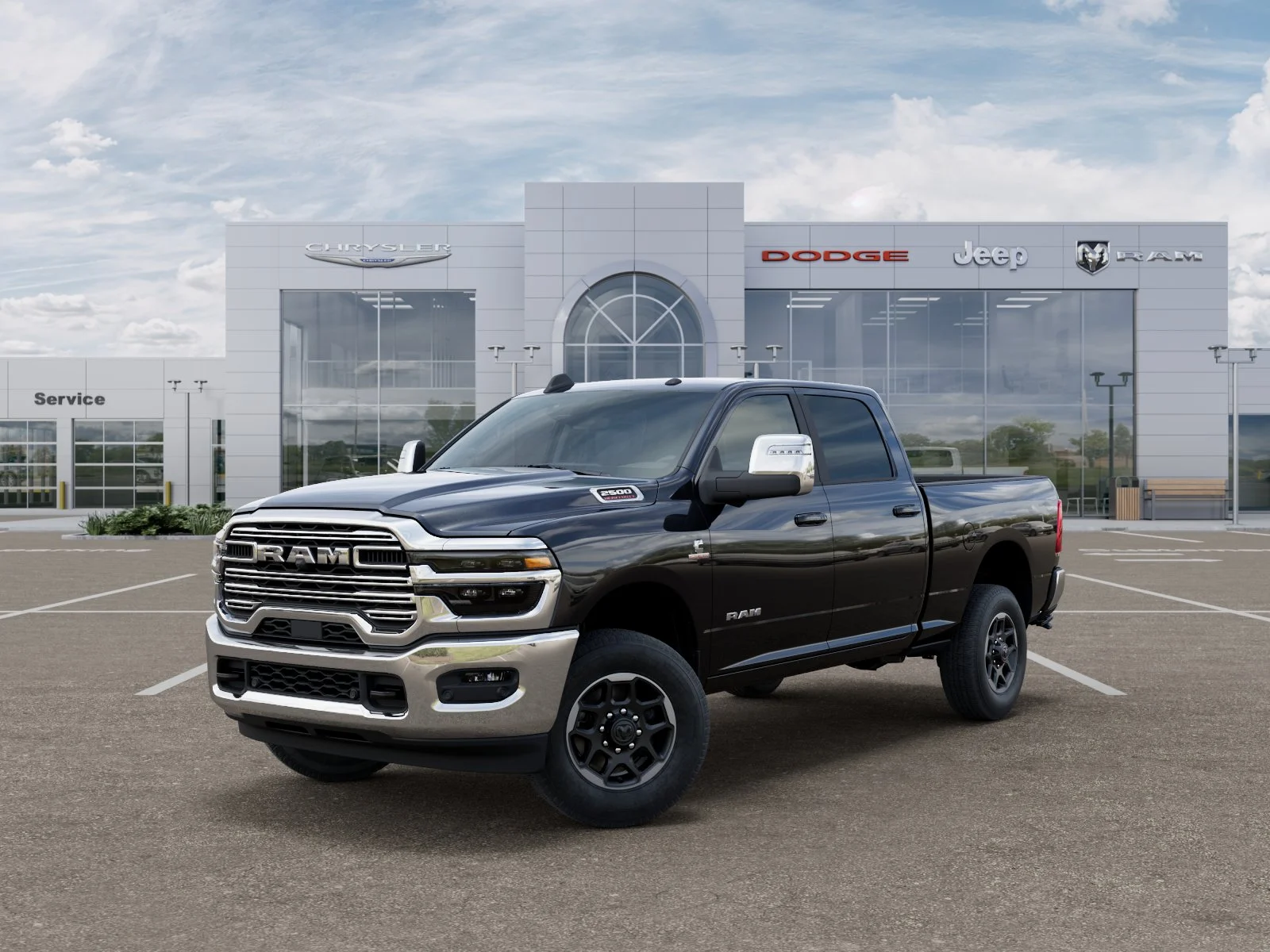 New 2026 Diamond Black Crystal Pearl-Coat Exterior Paint RAM Laramie image 9