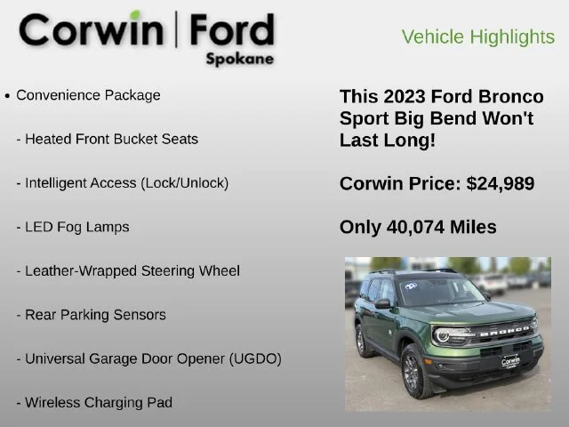 Used 2023 Green Metallic Ford Big Bend image 6