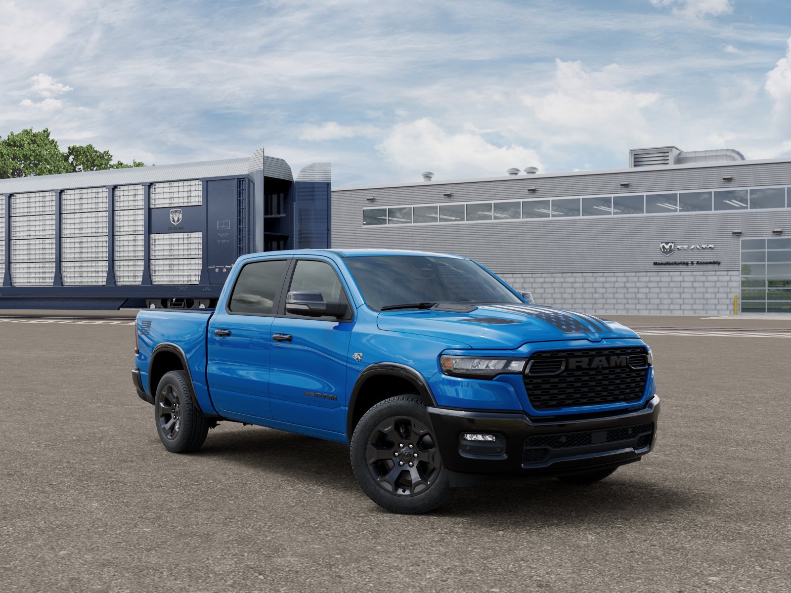 New 2026 Hydro Blue Pearl-Coat Exterior Paint RAM Big Horn/Lone Star America 250 image 3