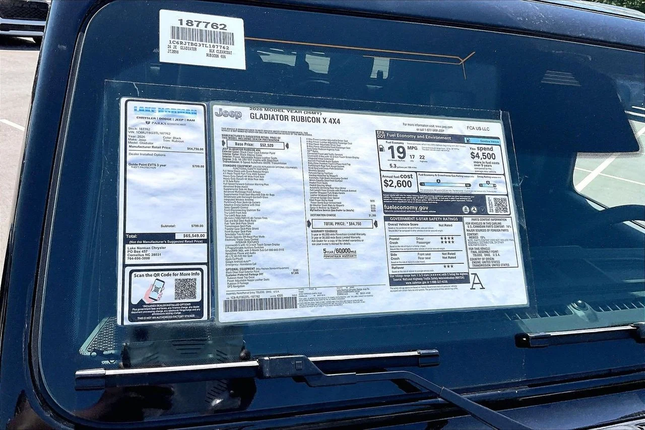 New 2026 Black Clear-Coat Exterior Paint Jeep Rubicon X image 37
