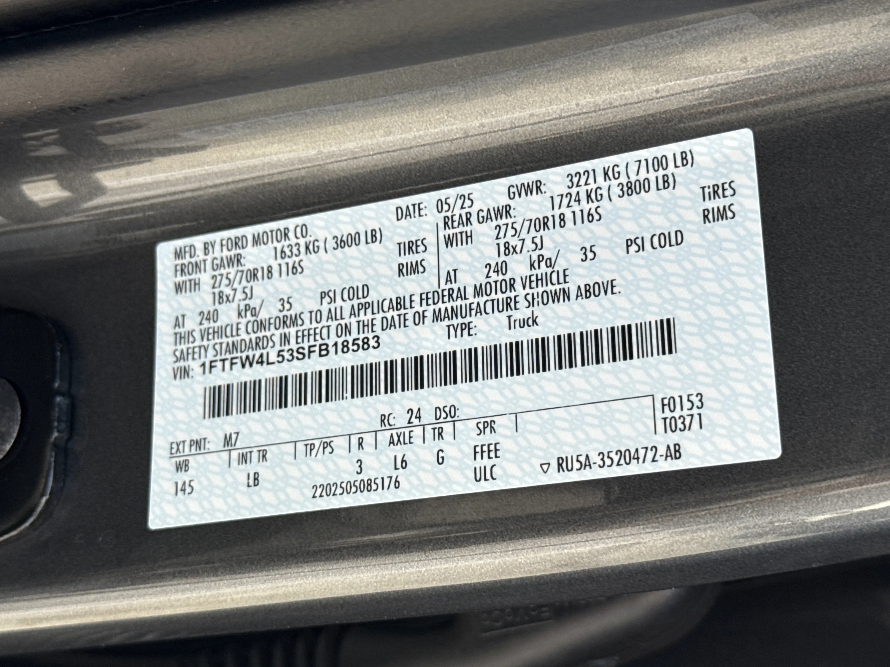 Used 2025 Carbonized Gray Metallic Ford Tremor image 43