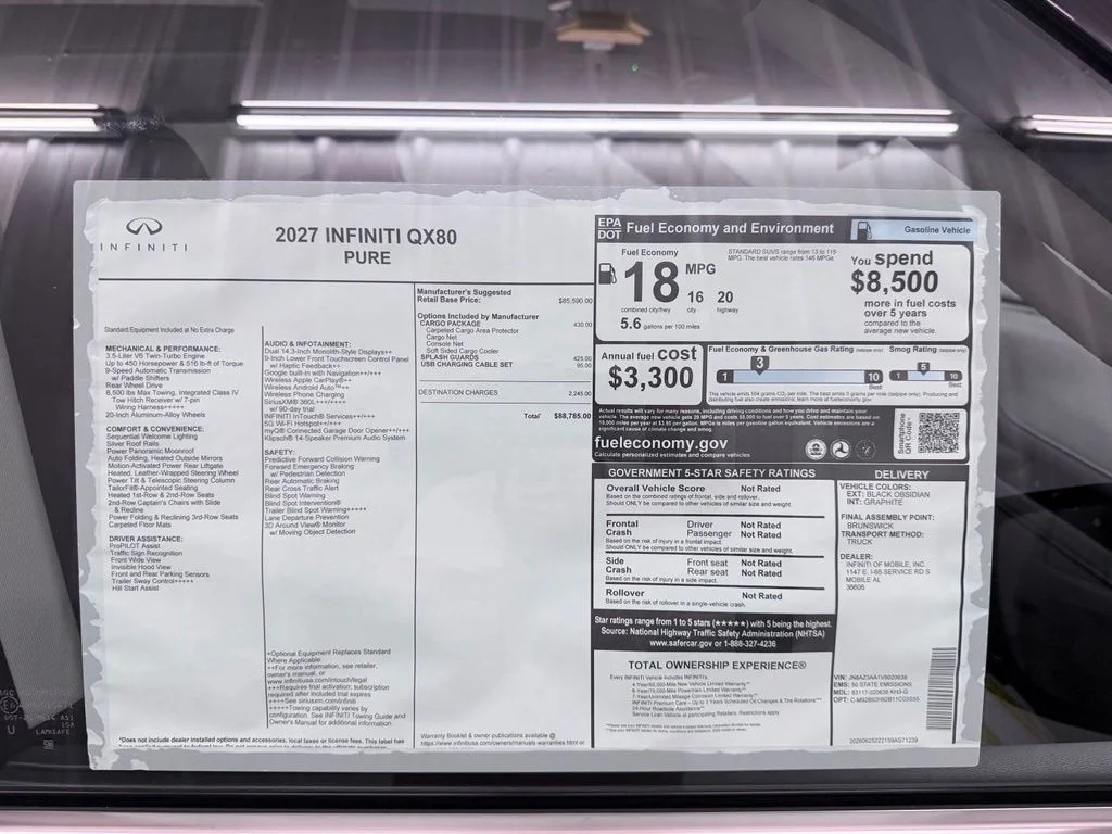 New 2027 BLACK OBSIDIAN INFINITI Pure 2WD image 55