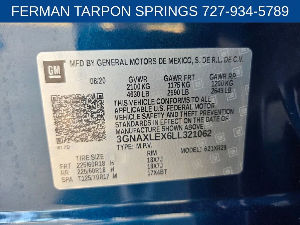 Used 2020 PACIFIC BLUE METALLIC Chevrolet LT image 21