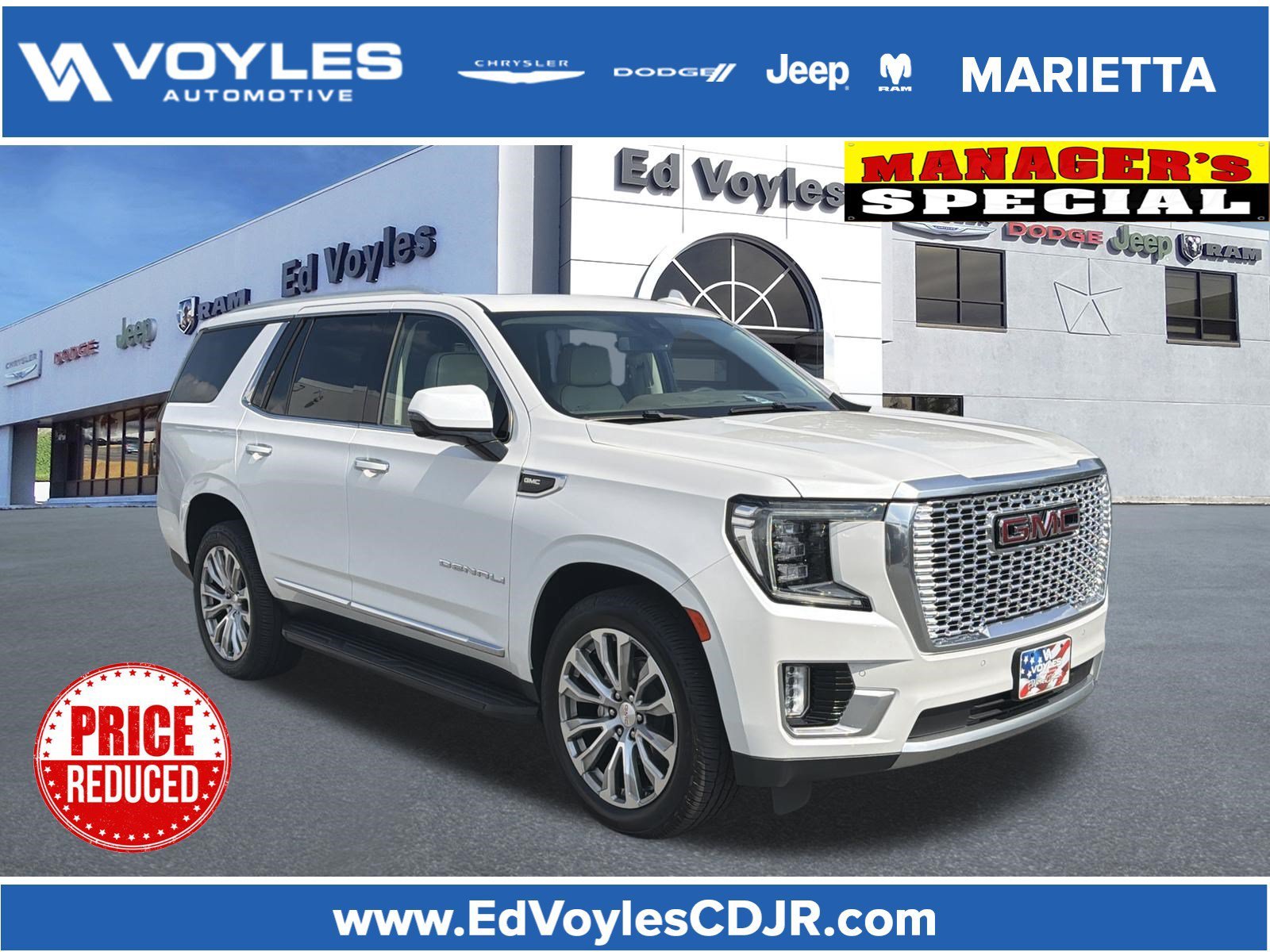 Used 2021 White Frost Tricoat GMC Denali image 1