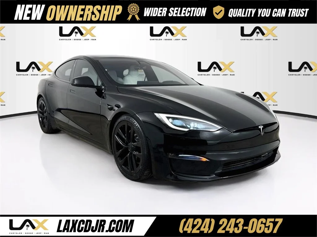 Used 2022 Black Tesla Plaid image 1
